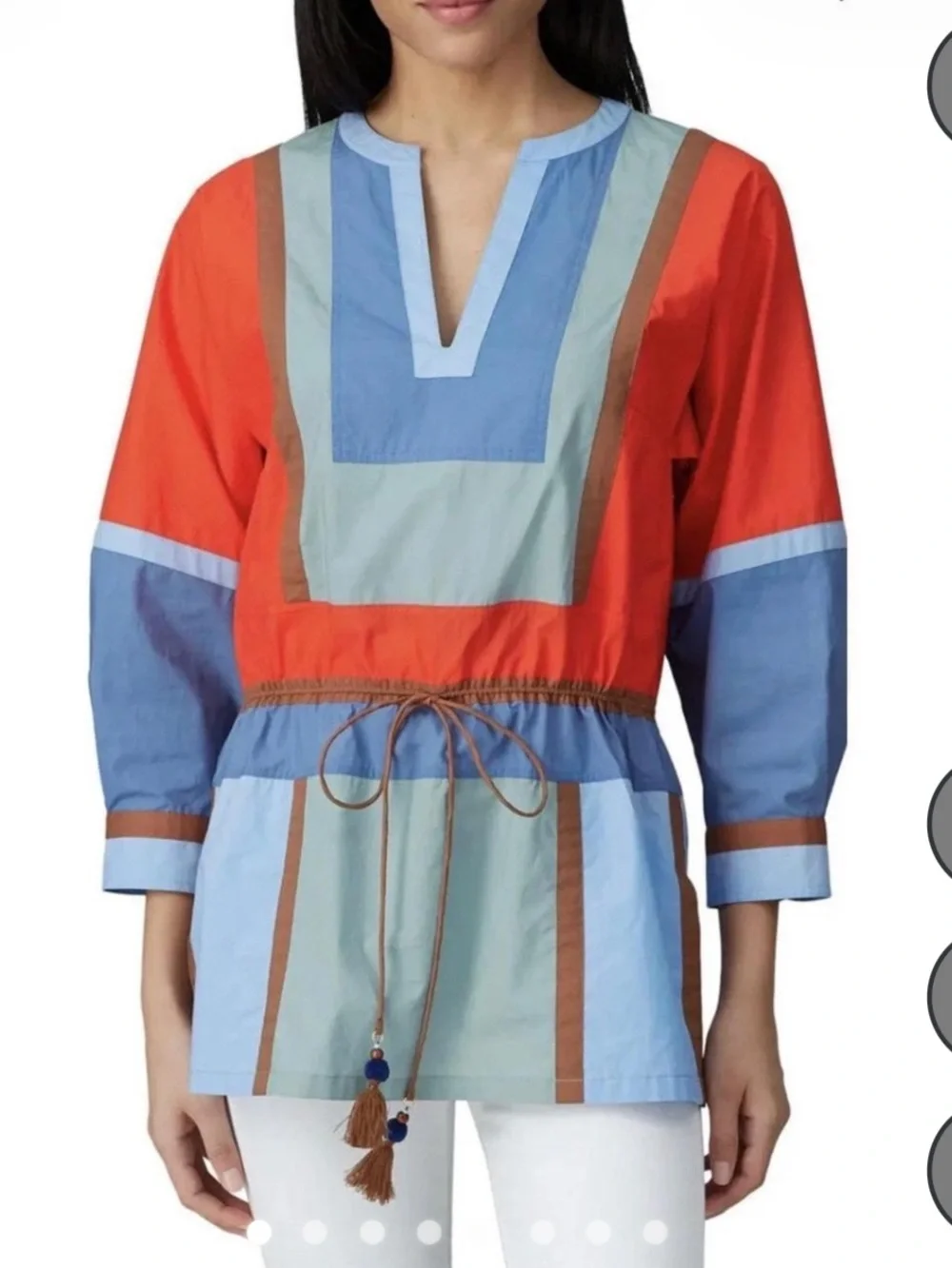 Tory Burch Colorblock Poplin Tunic Blouse Size 6 – Flawed